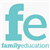 Family Education Network light blue F E logo. 